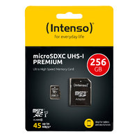 Intenso microSDXC 256 GB Class 10 UHS-I Premium + SD Adapter