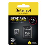 Intenso microSDHC 16 GB Class 10 UHS-I Performance + SD Adapter