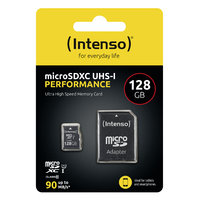 Intenso microSDXC 128 GB Class 10 UHS-I Performance + SD Adapter