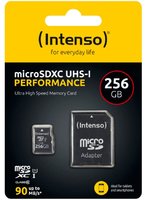 Intenso microSDXC 256 GB Class 10 UHS-I Performance + SD Adapter